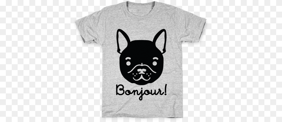 Bonjour French Bulldog Kids T Shirt Lazy Jokes T Shirt, Clothing, T-shirt, Animal, Canine Free Png