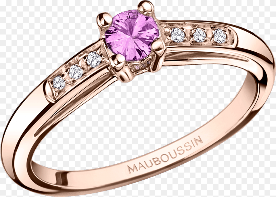 Bonjour Les Amoureux Ring Pink Gold Pink Sapphire Mauboussin Tu Es Le Sel, Accessories, Jewelry, Gemstone, Ornament Png Image