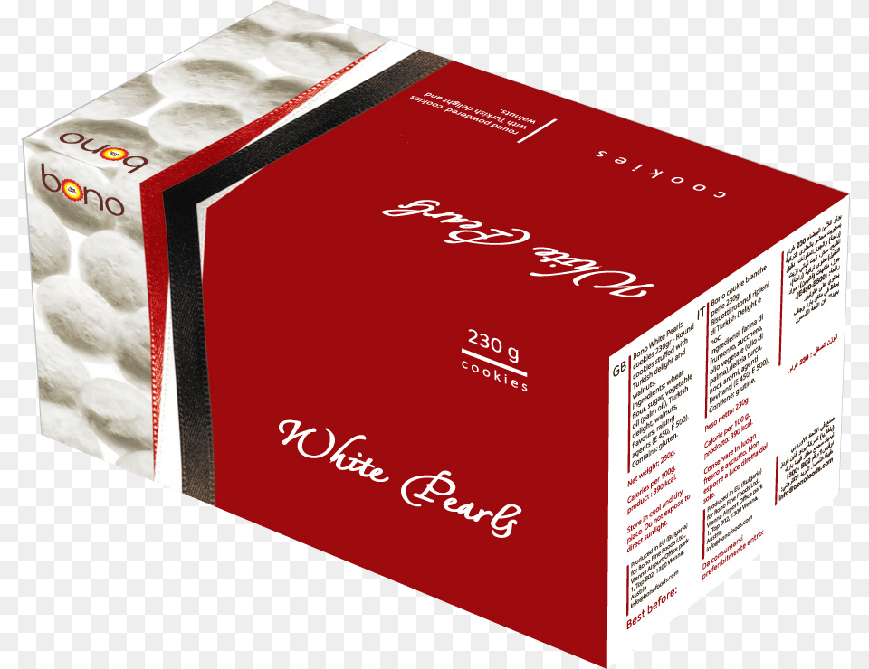 Bono White Pearls Cookies 230g Food, Box, Cardboard, Carton, Business Card Png