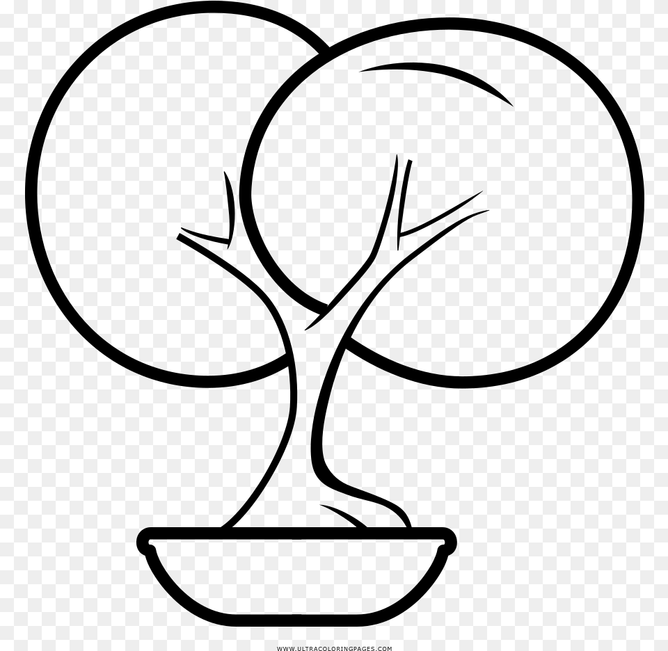 Bonsai Tree Coloring, Gray Png Image