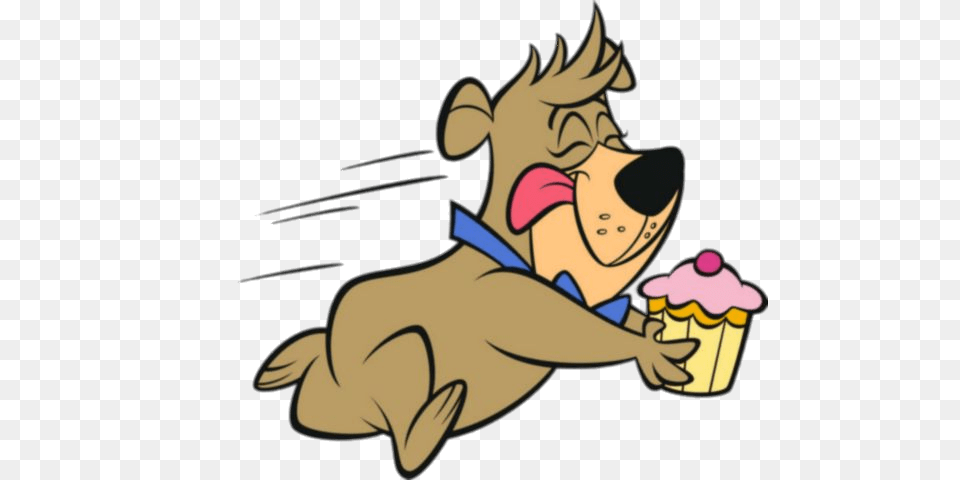 Boo Boo Bear Running With Cupcake, Cartoon Free Png