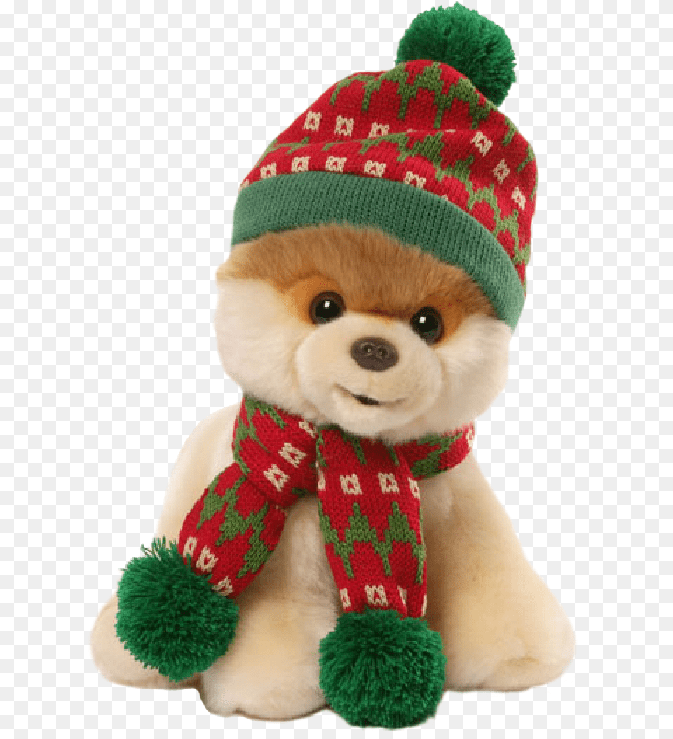 Boo Gund Boo Boo Wearing Holiday Hat With Scarf Soft Toy, Clothing, Teddy Bear, Plush Free Png Download
