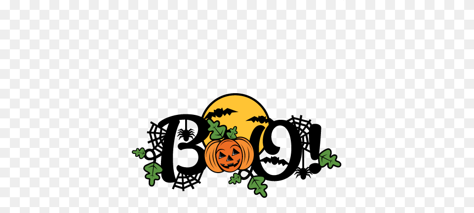 Boo Halloween Title Svg Cuts Scrapbook Cut File Cute Boo Halloween, Leaf, Plant, Person, Face Png