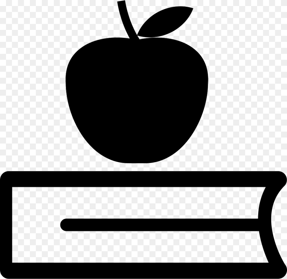 Book And Apple Comments Apple On Books Icon, Food, Fruit, Plant, Produce Png