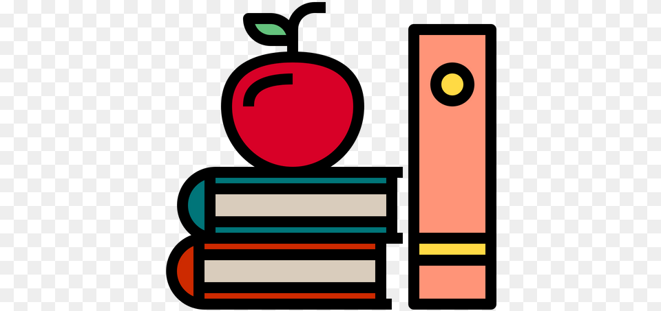 Book And Apple Icon Of Colored Outline Style Available In Vertical, Art, Graphics Png Image