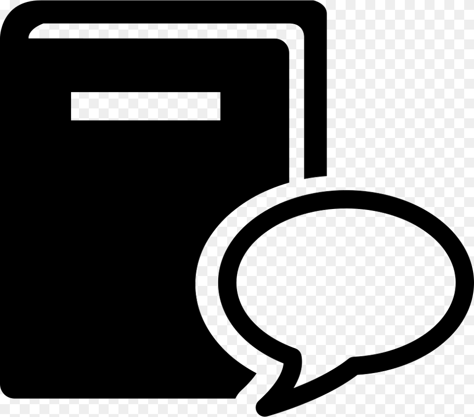 Book And Speech Bubble Book Talk Icon, Stencil, Electronics, Device, Grass Free Png