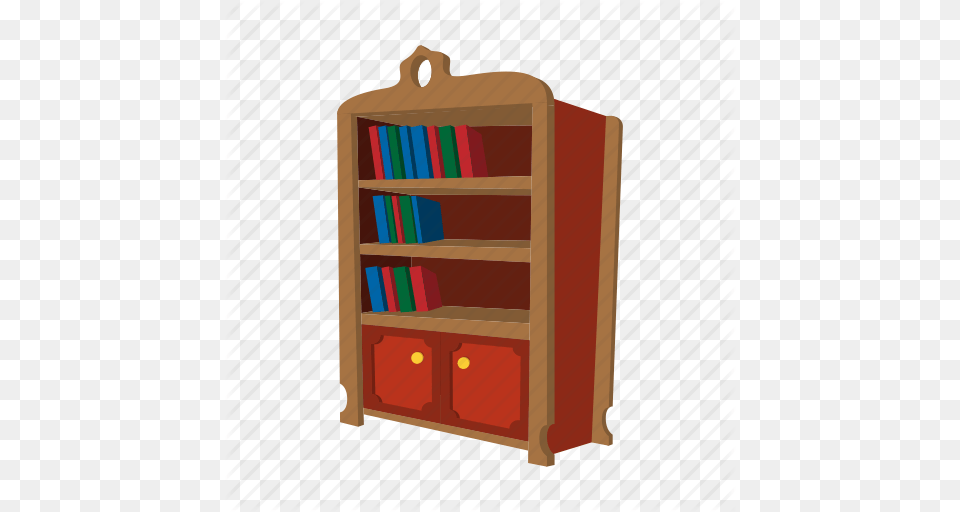 Book Bookcase Bookshelf Cartoon Furniture Shelf Wood Icon, Mailbox Free Transparent Png
