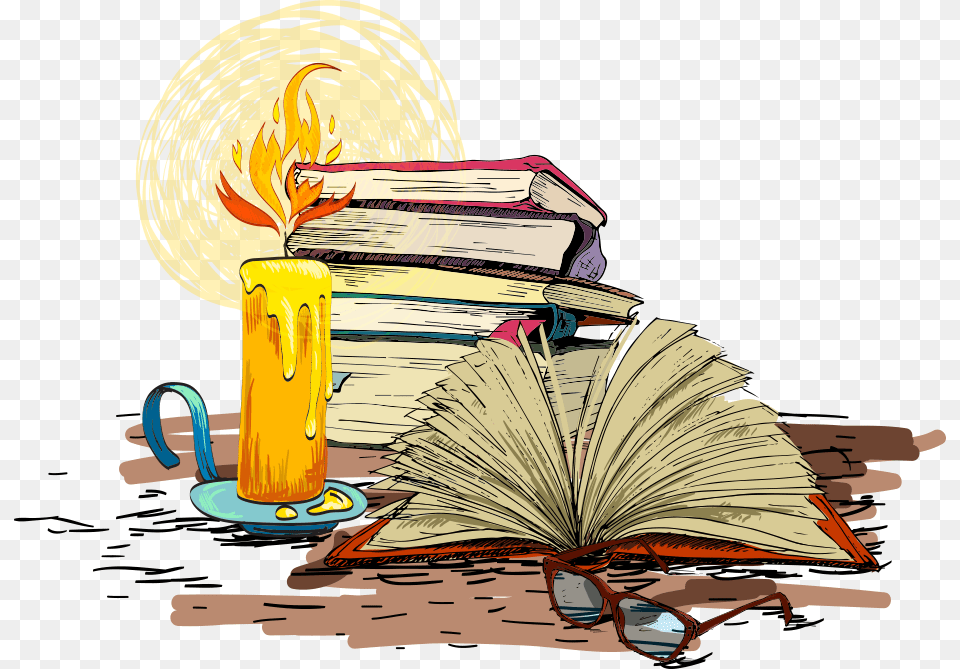 Book Candle Vecteur Book And Candle, Publication, Art, Person, Reading Free Transparent Png