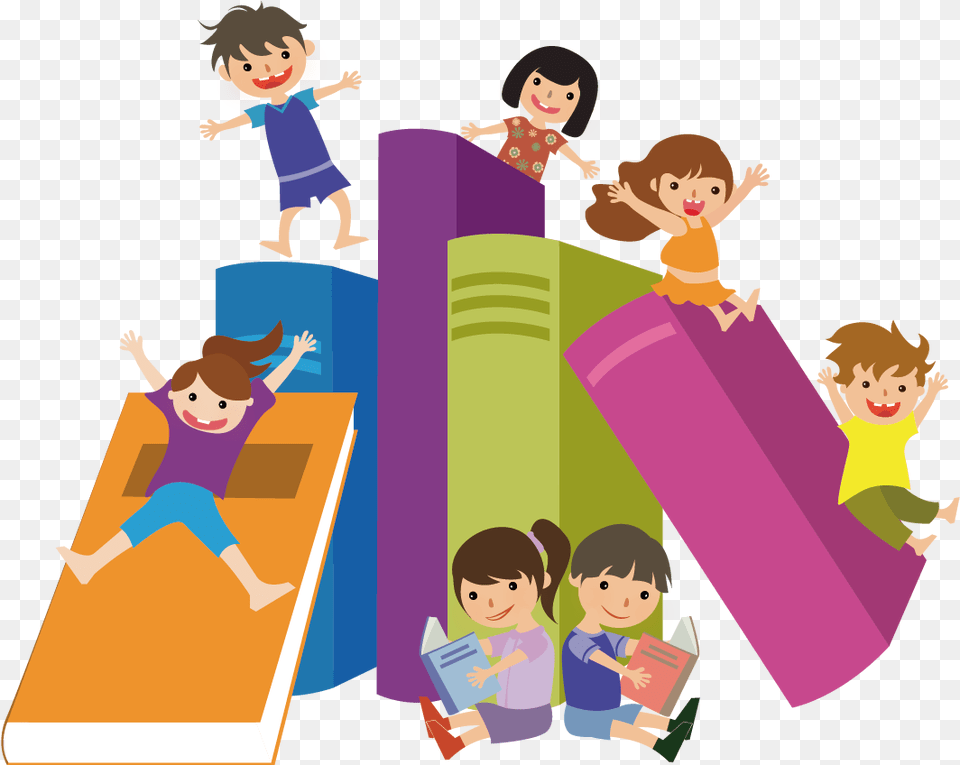 Book Child Reading Clip Art Kids Studying Vector, Baby, Person, Play Area, Face Free Png Download