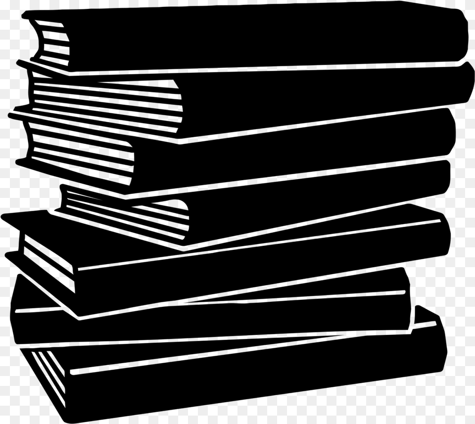 Book Clipart Black And White Books Black And White Transparent, Gray Free Png Download