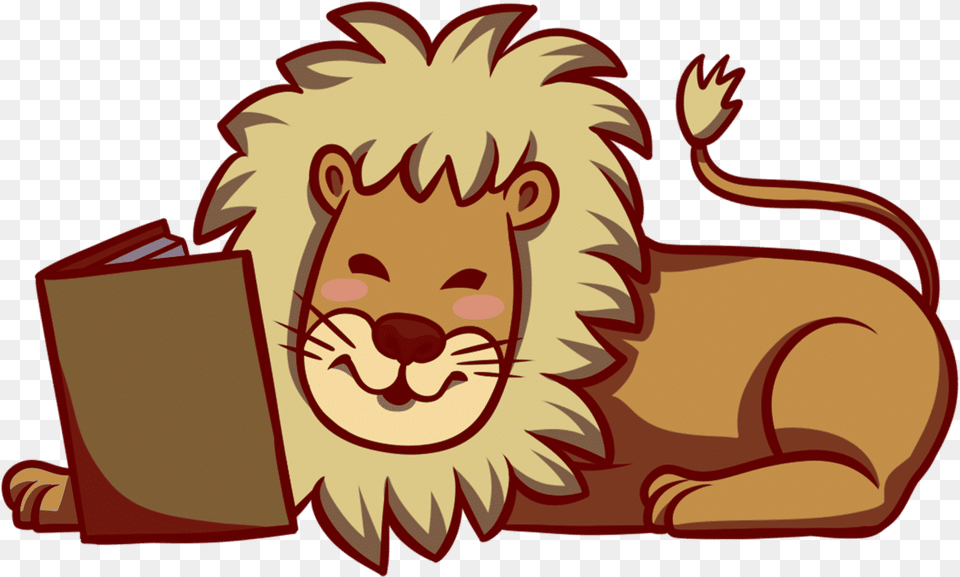 Book Clipart Book Images And Book Lion Reading A Book Clipart, Animal, Mammal, Wildlife, Face Free Png