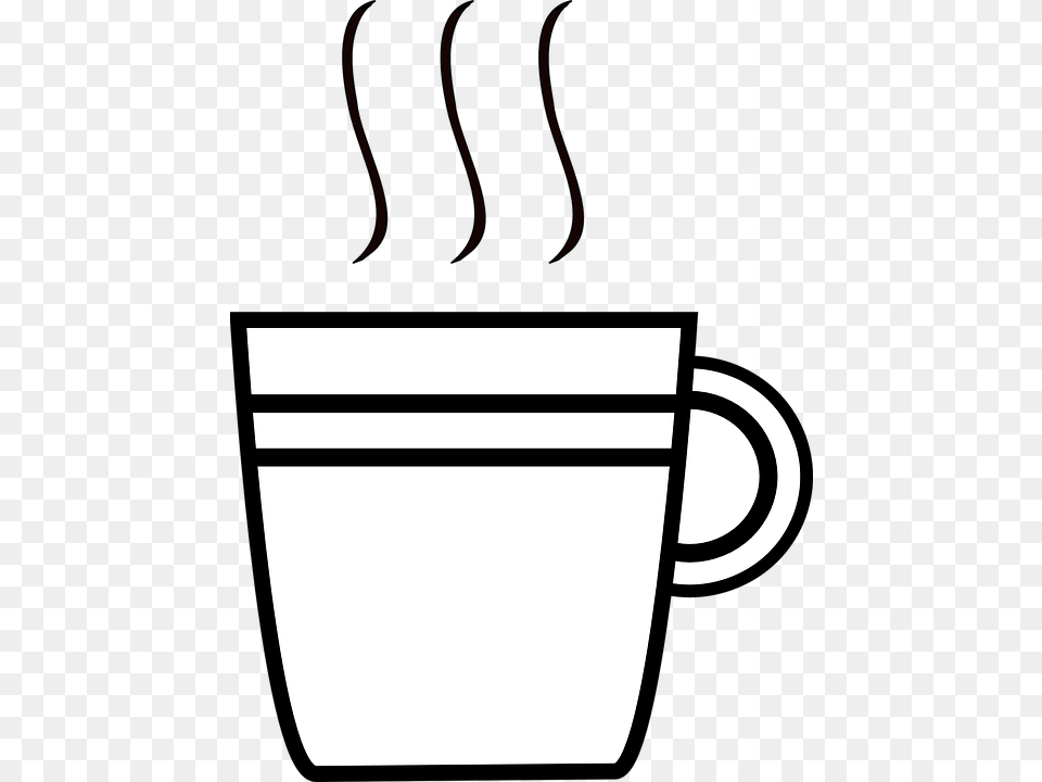 Book Clipart Coffee Cup Clipart Of Coffee Cup Black And White, Cutlery, Beverage, Coffee Cup Free Transparent Png