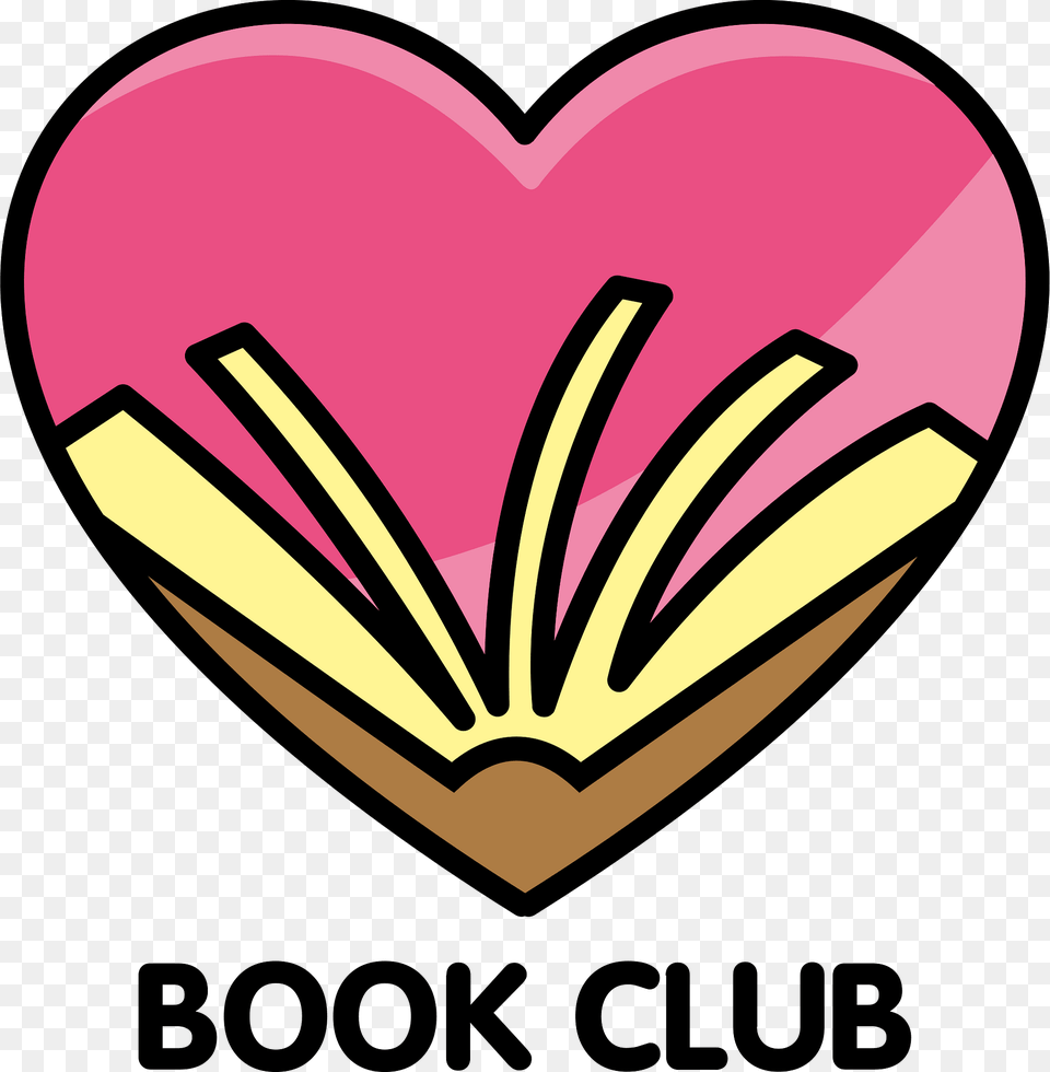 Book Club Clipart, Heart, Publication, Logo Png Image