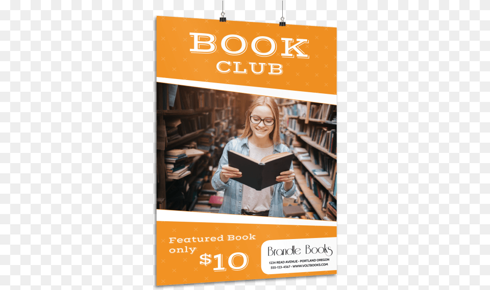 Book Club Poster Template Preview, Person, Reading, Publication, Indoors Free Png Download