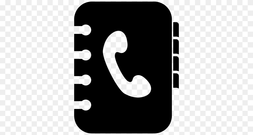 Book Contacts Library Phone Icon, Gray Free Png