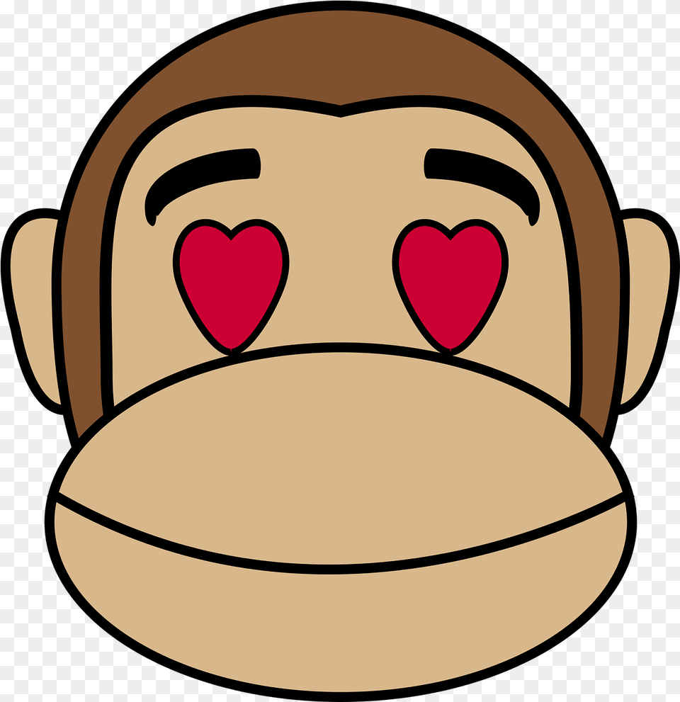 Book Face Love Vector Graphic On Pixabay Monkey Emoji In Love, Cutlery, Food, Head, Meal Free Transparent Png