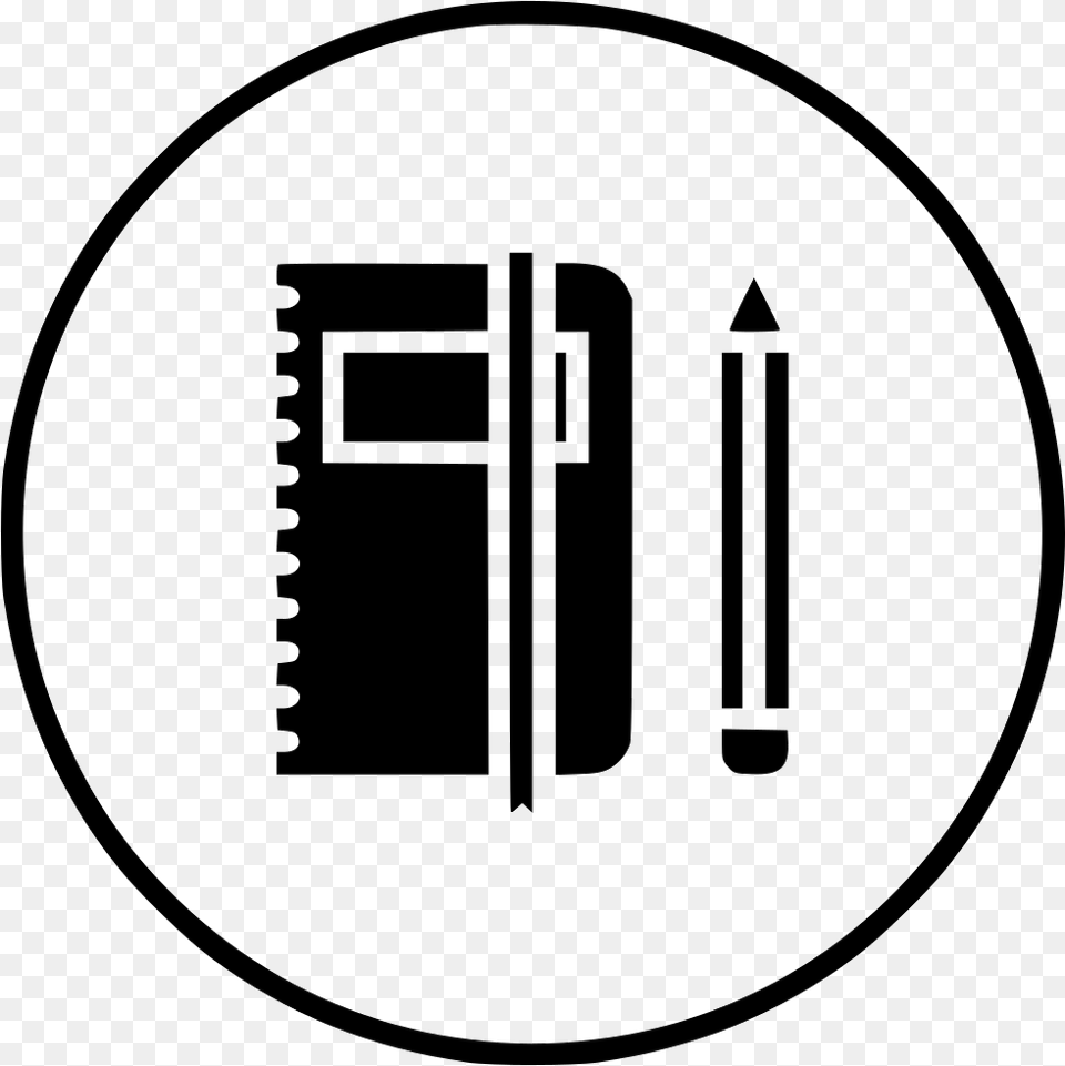 Book Folder Pencil Education Log Office Svg Circle, Stencil Free Transparent Png