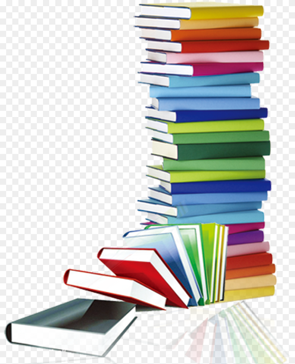 Book Library Stack Clip Art Stack Of Books Rainbow, Publication Free Transparent Png