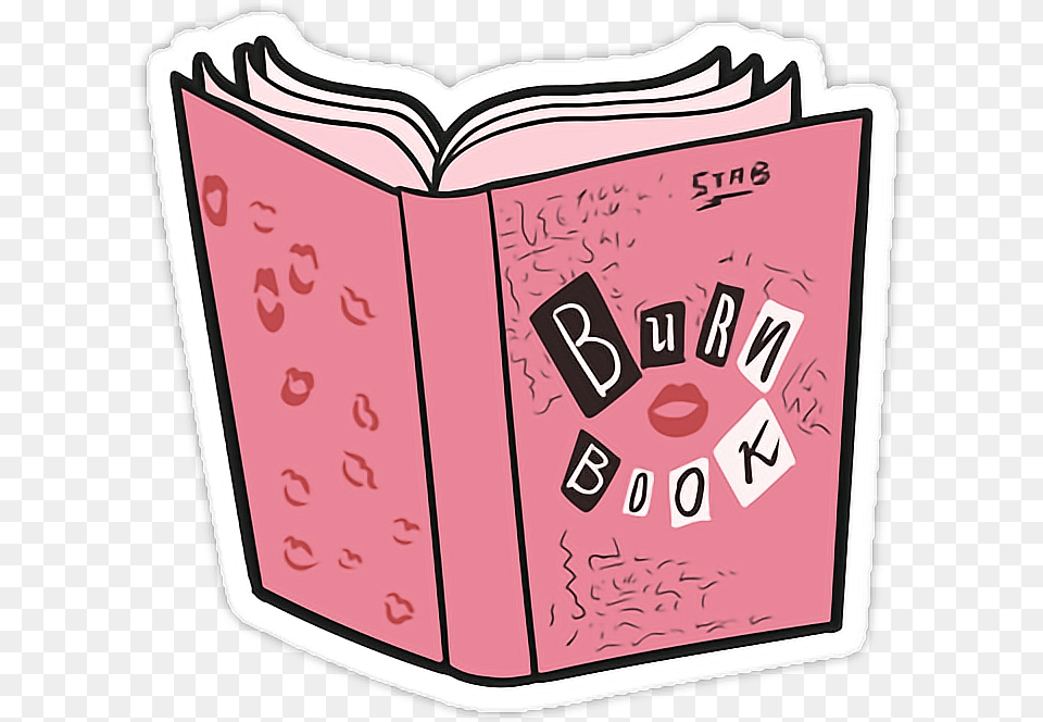 Book Libro Books Libros Sweet Love Kiss Burnbook Stickers Mean Girls, Publication, Diary, Person, Reading Png Image