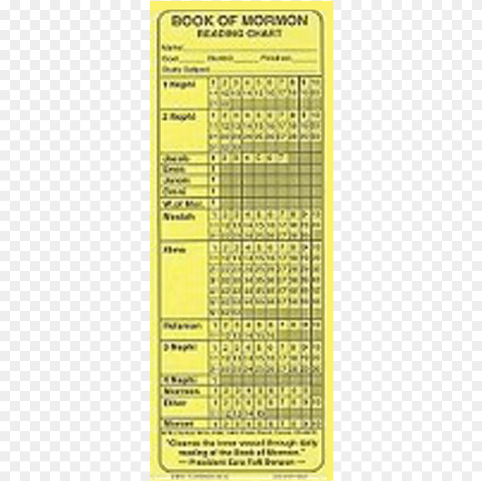 Book Of Mormon Reading Chart, Text, Paper Png