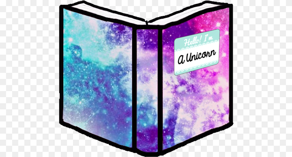 Book School Notebooks Unicorn Galaxy Tumblr Hipster Graphic Design, Publication, Purple Free Png Download