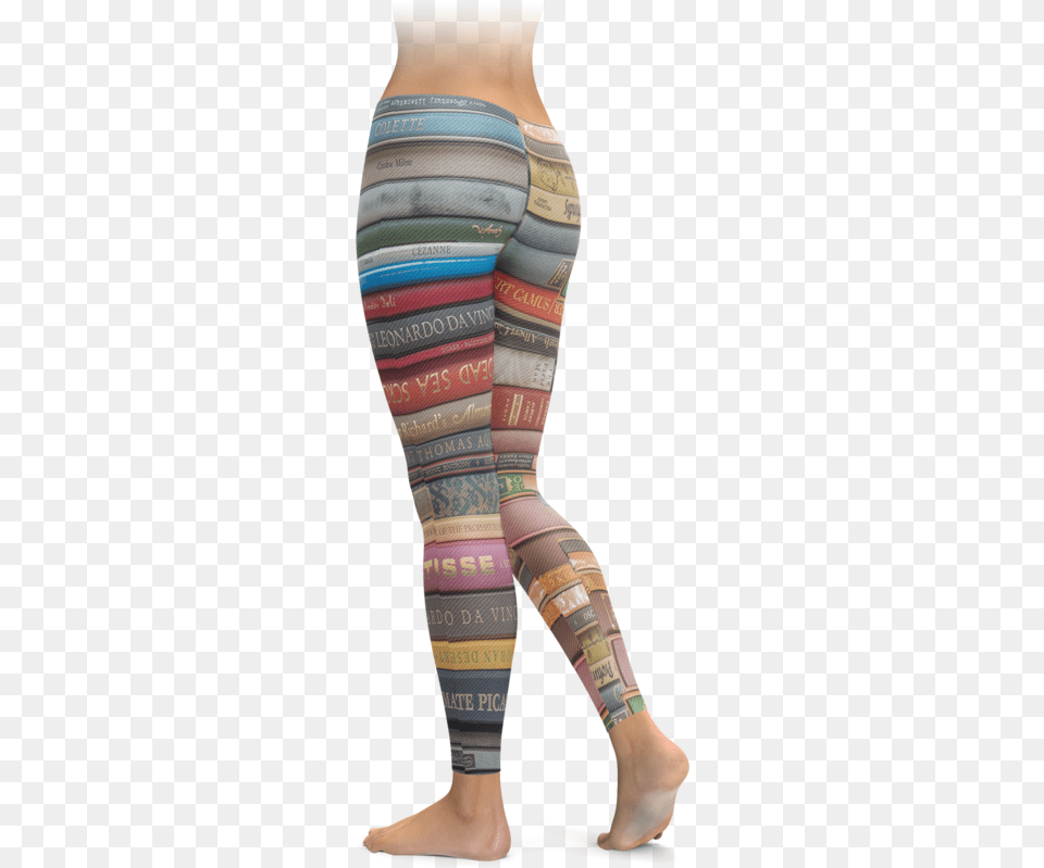 Book Spine Leggings, Adult, Female, Person, Woman Free Png Download