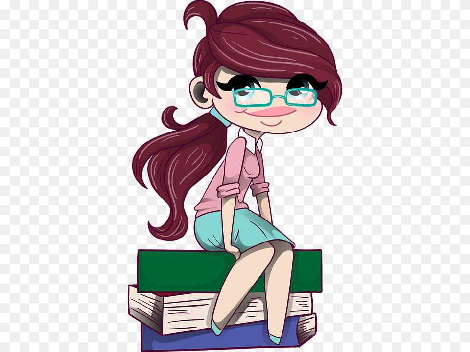 Book Tasting Dover Library Girl Sitting On Dp For Girls Cartoon, Comics, Publication, Baby, Person Free Transparent Png