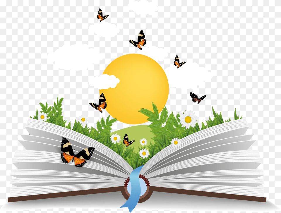 Book With Butterfly, Art, Graphics, Animal, Bird Free Png