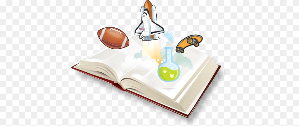 Book With Science Icons Science, Football, American Football, American Football (ball), Ball Free Transparent Png