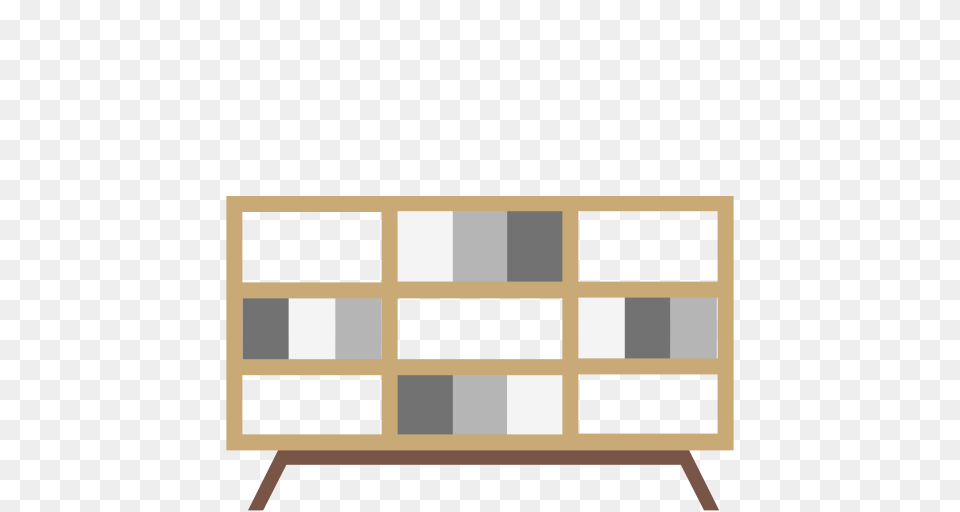 Bookcase Bookrack Bookshelf Icon With And Vector Format, Furniture, Sideboard, Plywood, Wood Png Image