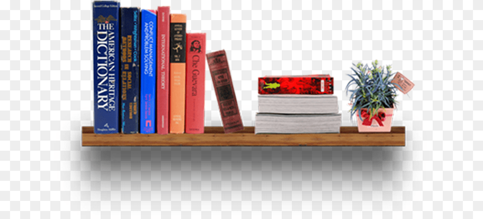 Bookcase Furniture Books On Table With Books, Book, Plant, Publication, Shelf Free Transparent Png