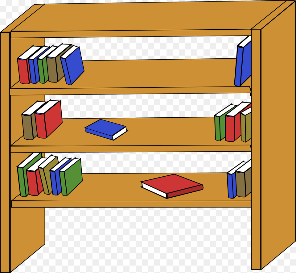 Bookcase With Books Clipart, Furniture, Shelf, Book, Publication Png