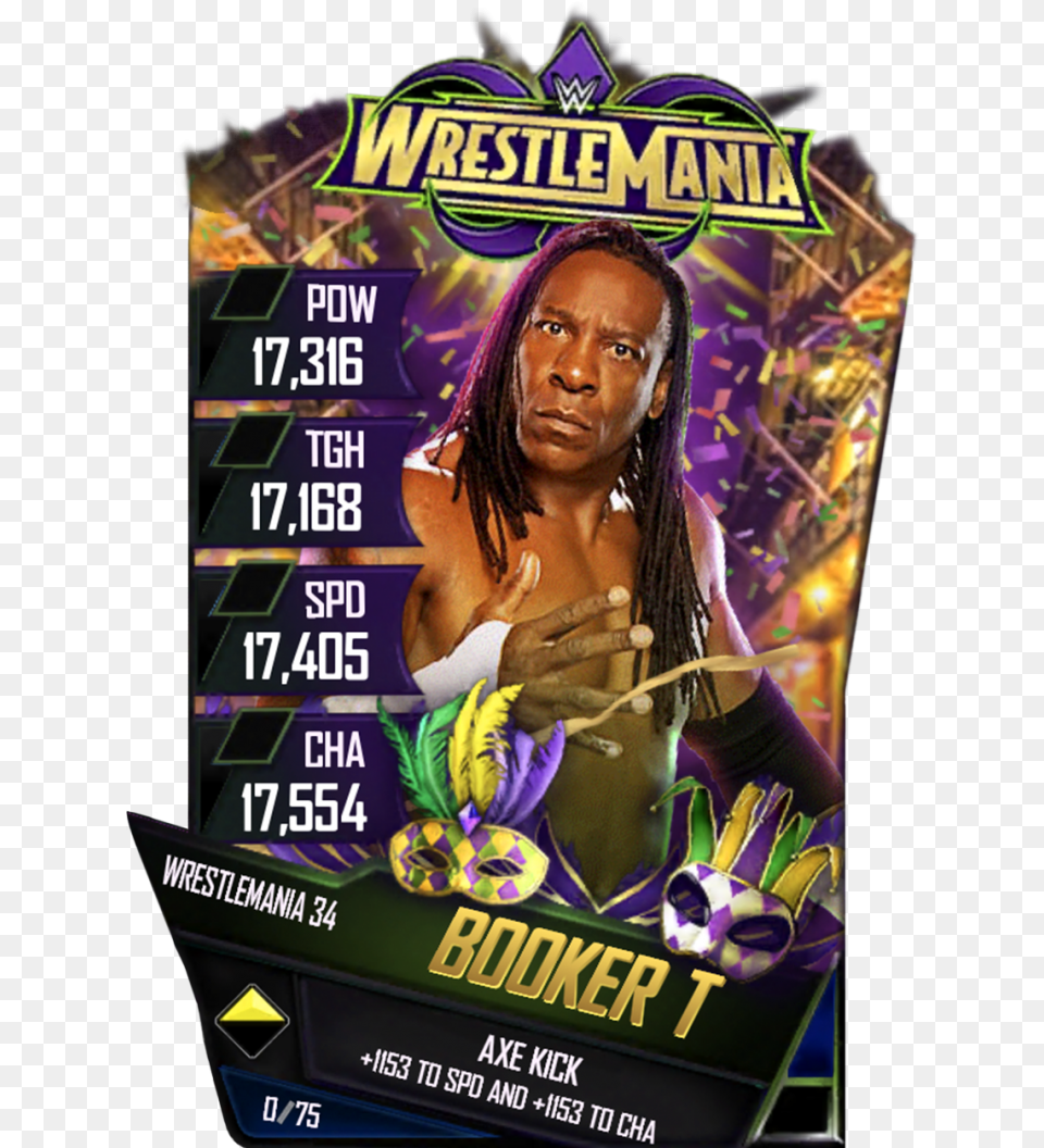 Bookert S4 19 Wrestlemania34 Wwe Supercard Wrestlemania, Advertisement, Adult, Female, Person Free Png Download
