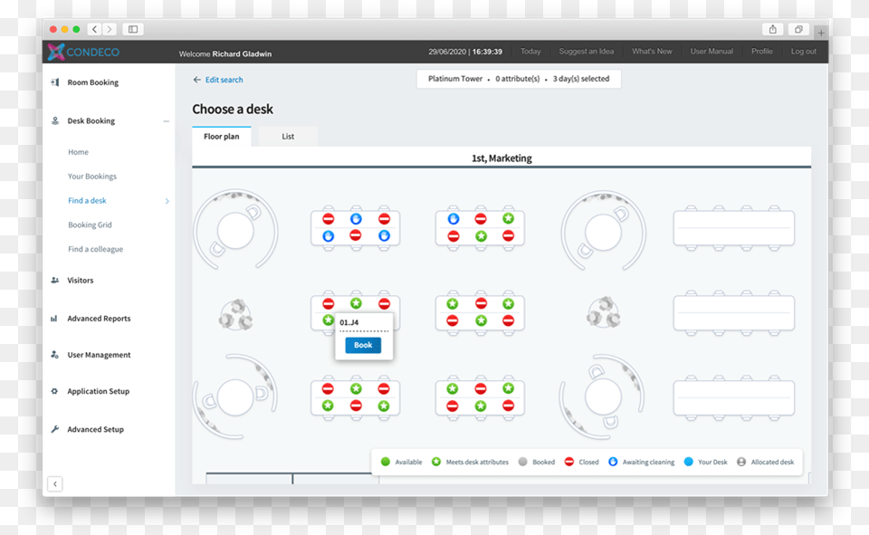 Booking A Personal Space Condeco Admin And User Guide Condeco Floor Plan, File, Webpage Free Png Download