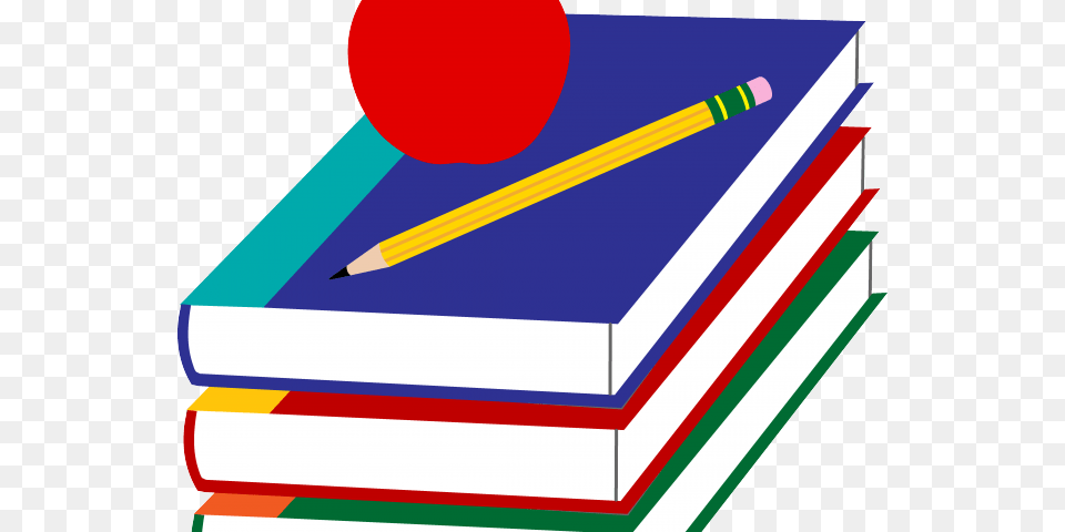 Books And Apple, Pencil, Book, Publication Png