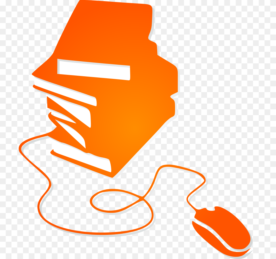 Books And Mouse Orange Silhouette Clip Arts Download, Computer Hardware, Electronics, Hardware Png