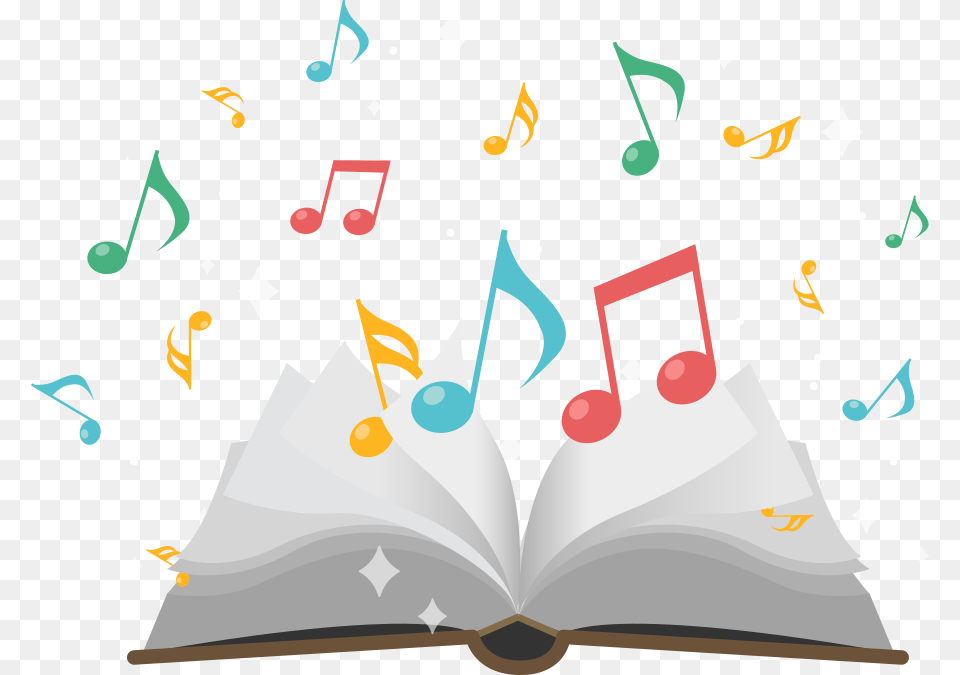 Books And Musical Notes, Paper, Graphics, Art, Confetti Free Transparent Png