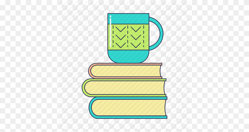 Books Coffee Education Morning Mug Pile Of Books Study Icon, Text, Cup, Beverage, Coffee Cup Free Png