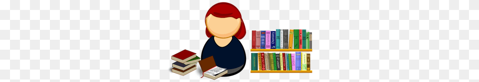 Books Free Clipart, Book, Indoors, Library, Person Png