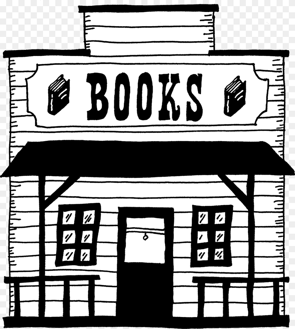 Books On Shelf Bookshop Clipart Black And White, Book, Publication, Text Free Transparent Png