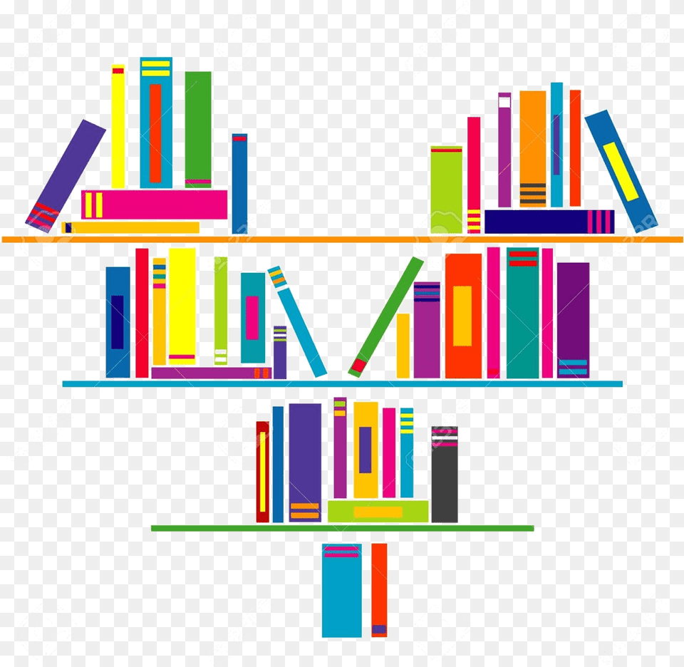 Books On Shelf Clip Art Heart Shaped Book Vector, Furniture, Bookcase Free Png
