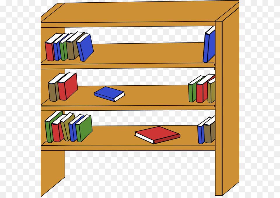 Books On Shelf Clipart, Furniture, Book, Publication, Bookcase Png Image