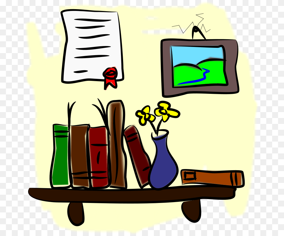 Bookshelf Clipart, Art Png Image