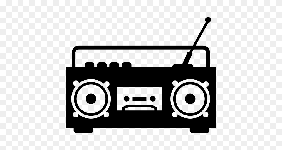 Boom Box Radio With Antenna Icon, Gray Free Transparent Png