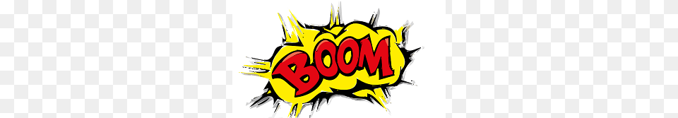 Boom Comic Speech Bubble, Logo, Bulldozer, Machine Png