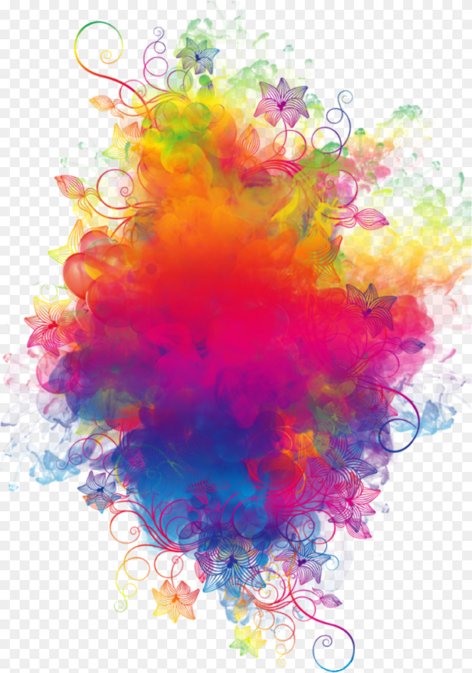 Boom Smoke Colorful Watercolor Rainbow Flowers Colorspl Colorful Smoke Background, Animal, Mammal, Rodent, Squirrel Free Png Download
