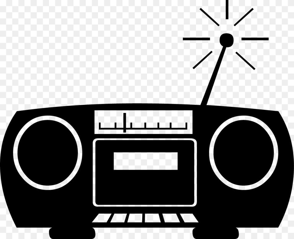 Boombox Clipart Black And White Radio Icon Red, Electronics Free Png
