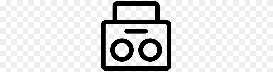 Boombox Icon, Gray Free Png