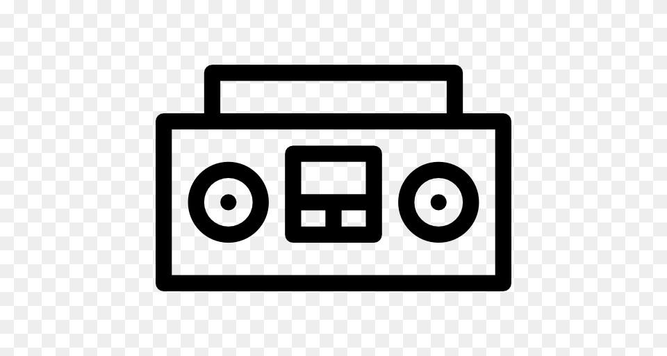 Boombox Icon Of Lineas Musical Icons, Gray Free Transparent Png