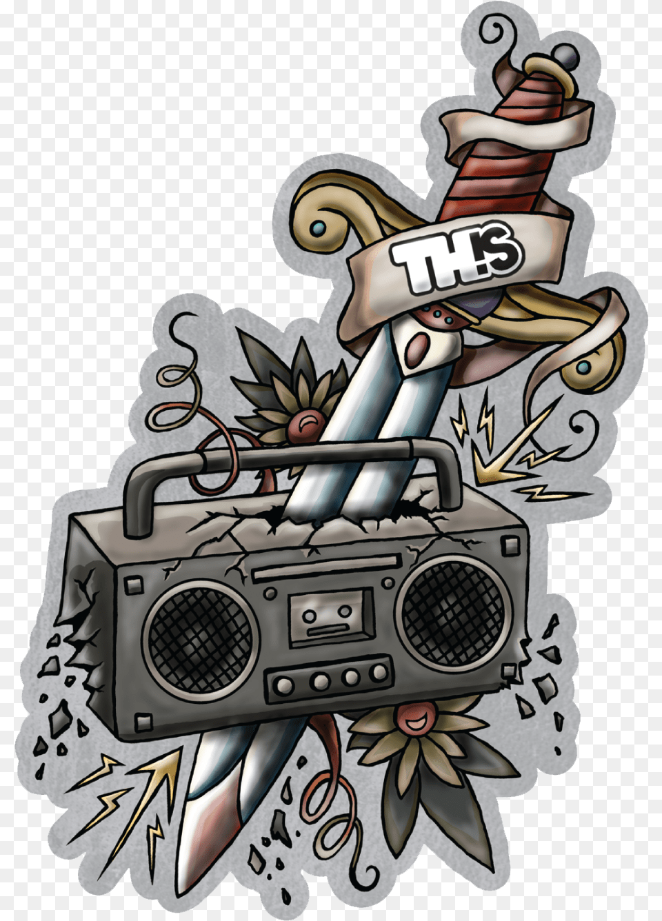 Boombox Sword Cartoon, Electronics, Person Free Png